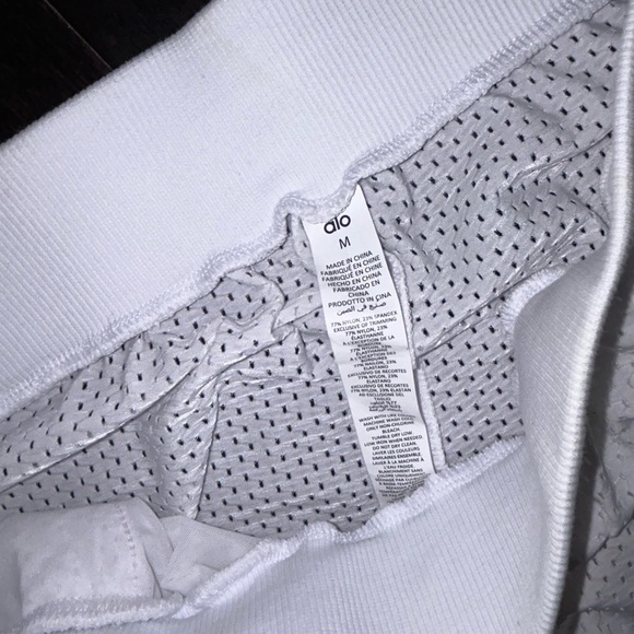 new ALO Yoga M White Wide Leg Mesh Pants athletic sweatpants sweats - Picture 5 of 6